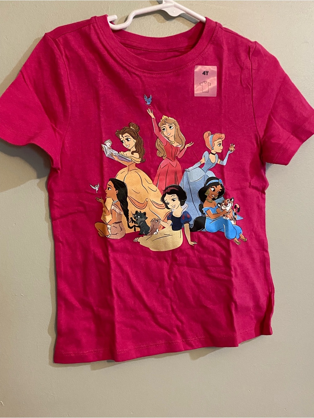 Old Navy Girls' Bright Pink Disney Princess Short Sleeve Tee